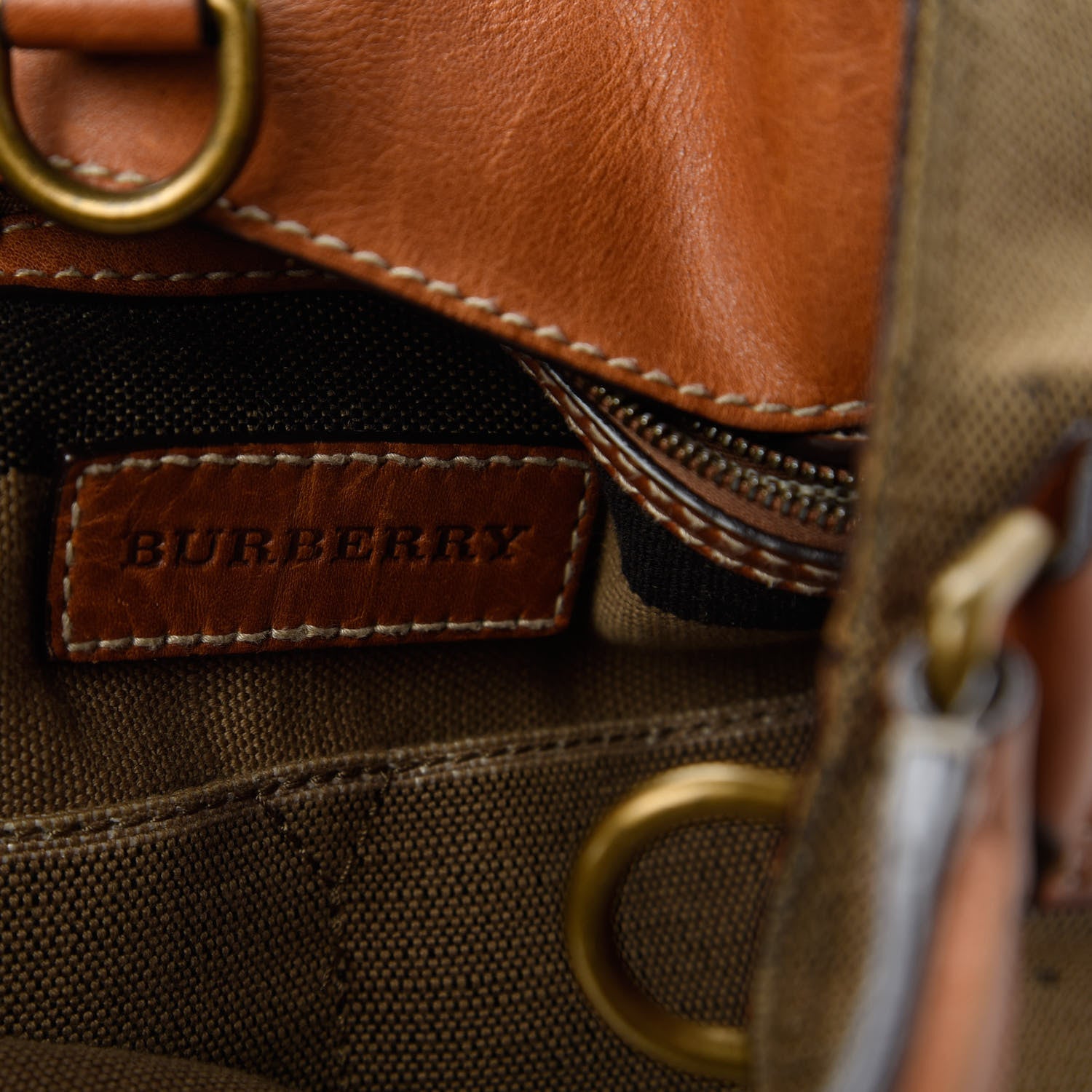 Burberry Canvas Mega Check Medium Susanna Hobo Saddle Brown 8 of 14