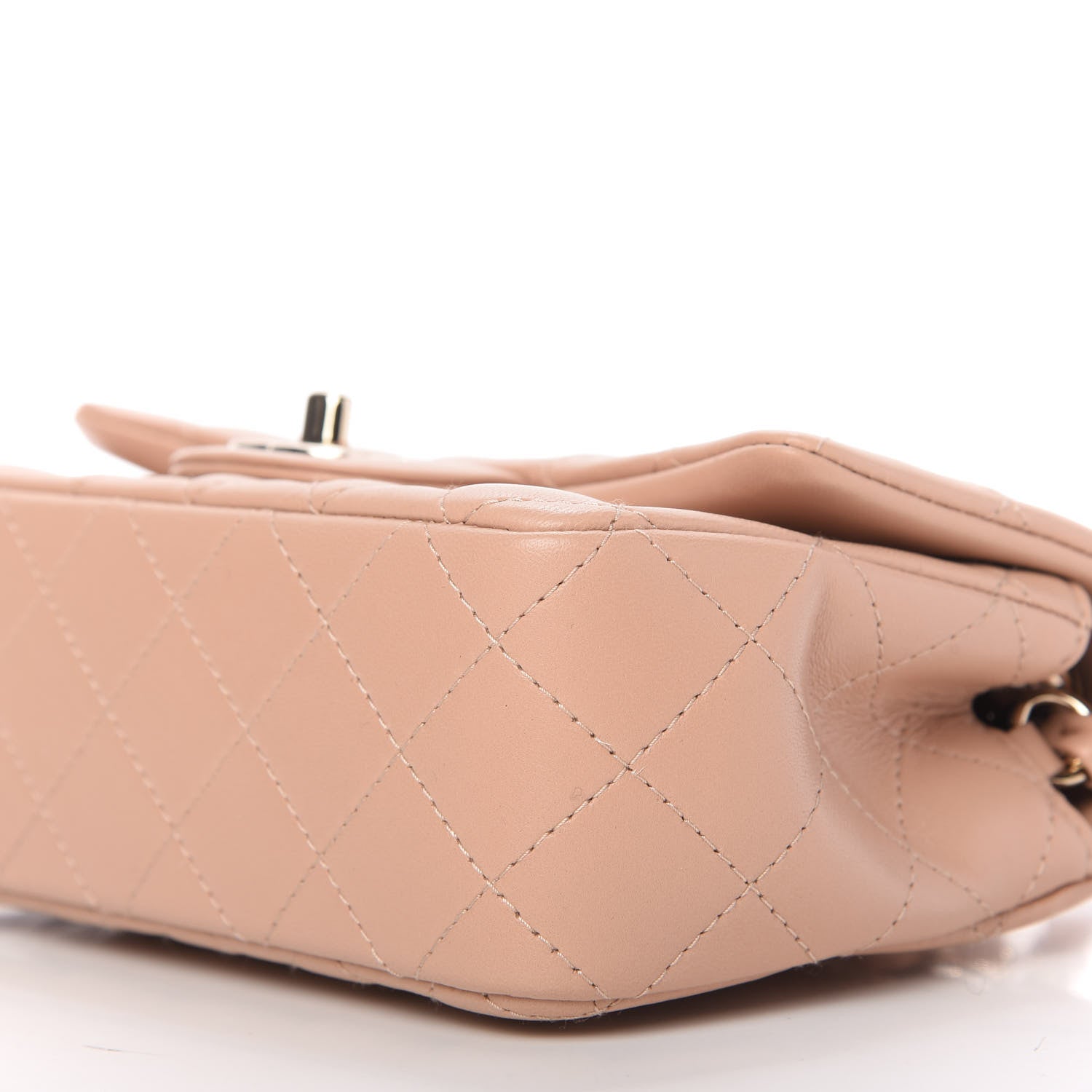 Chanel Lambskin Quilted Mini Rectangular Flap Beige 7 of 10