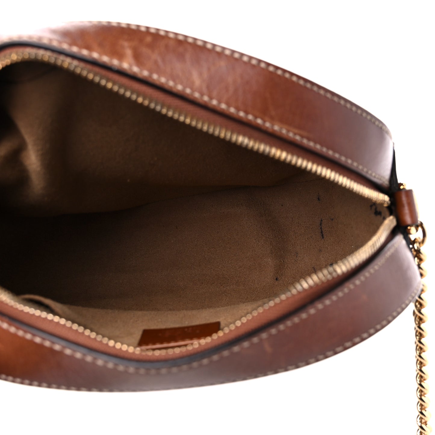 GG Supreme Monogram Cuoio Toscano Mini Chain Shoulder Bag Beige Ebony Cuir