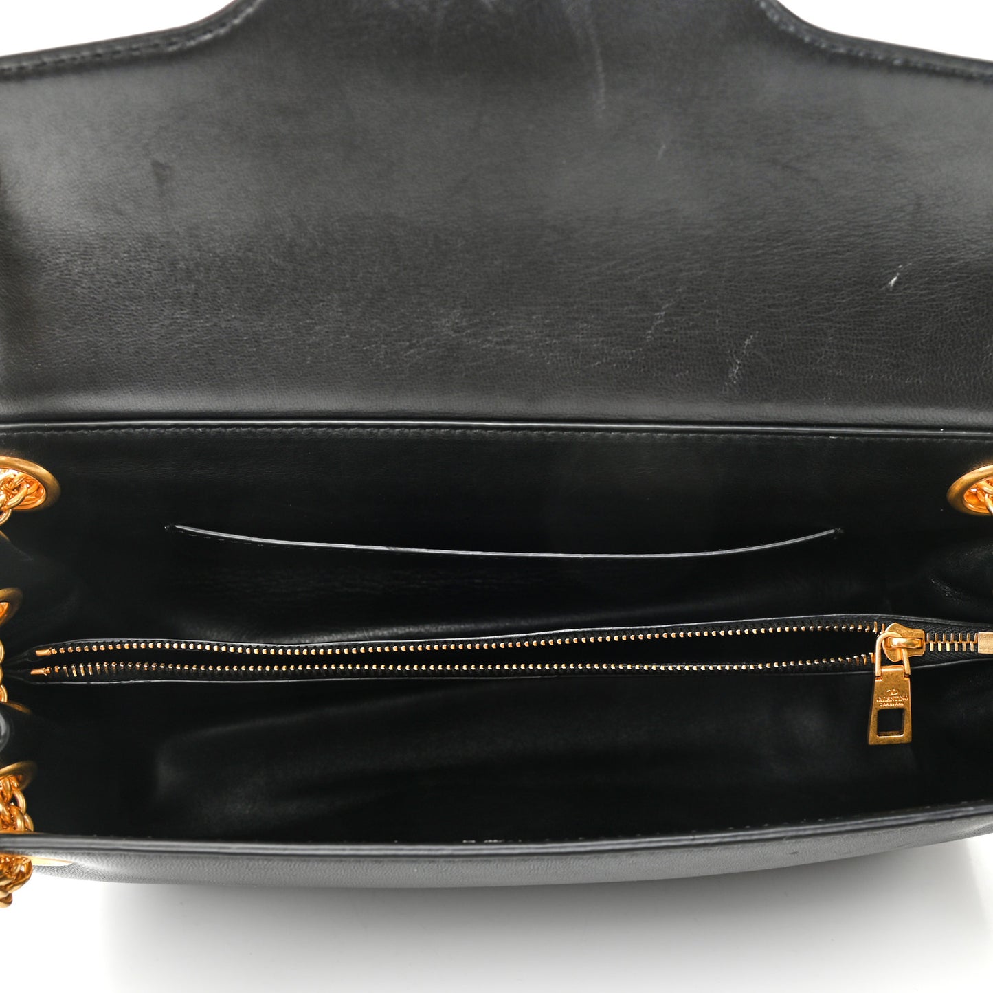 Nappa Stud Sign Shoulder Bag Black