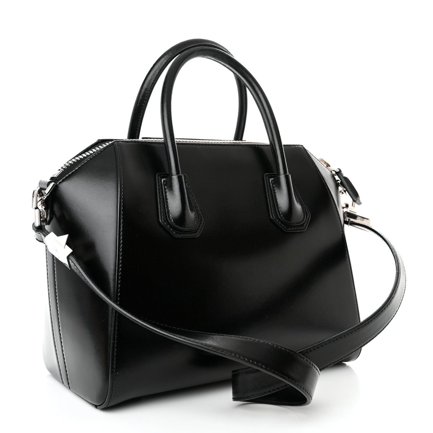 Shiny Lord Calfskin Small Antigona Black