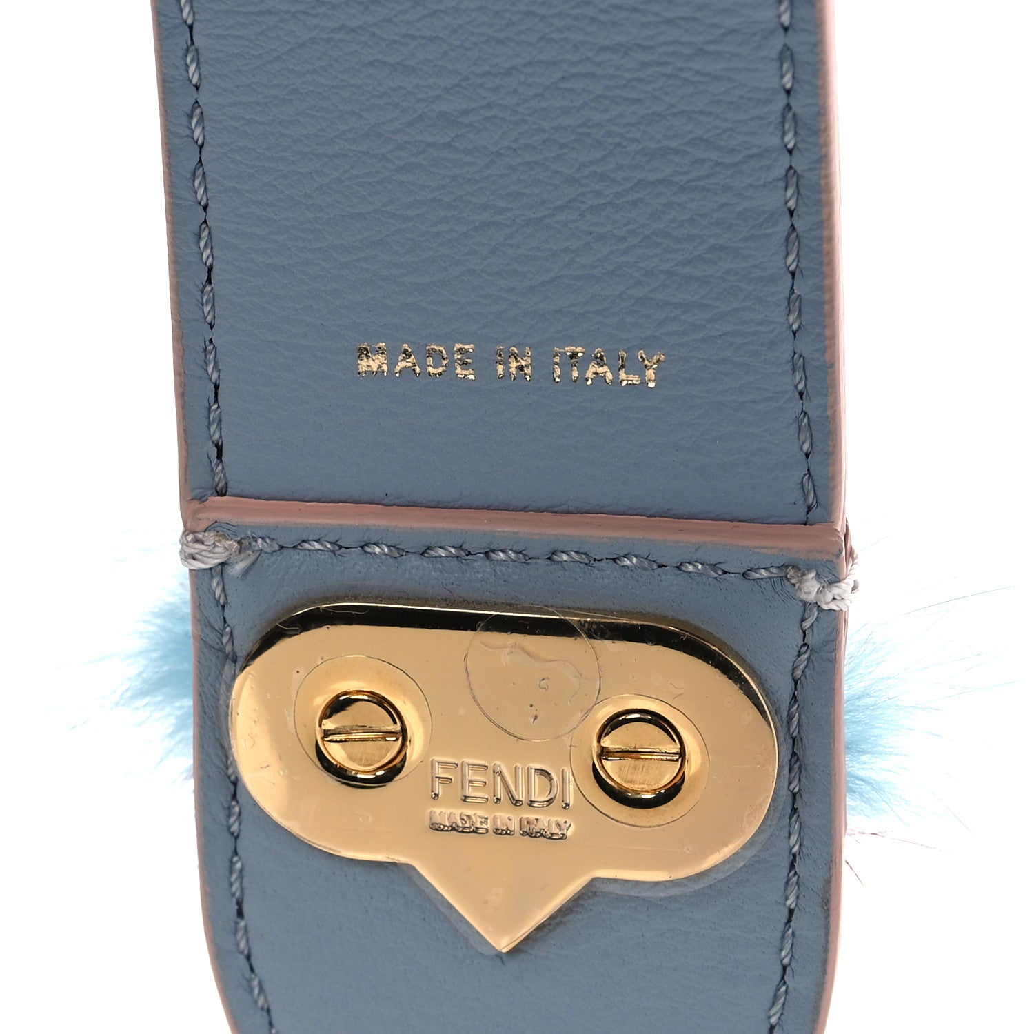 Fendi Calfskin Mink Fur Striped Hypnoteyes Strap You White Bloody Mary Multicolor 5 of 7