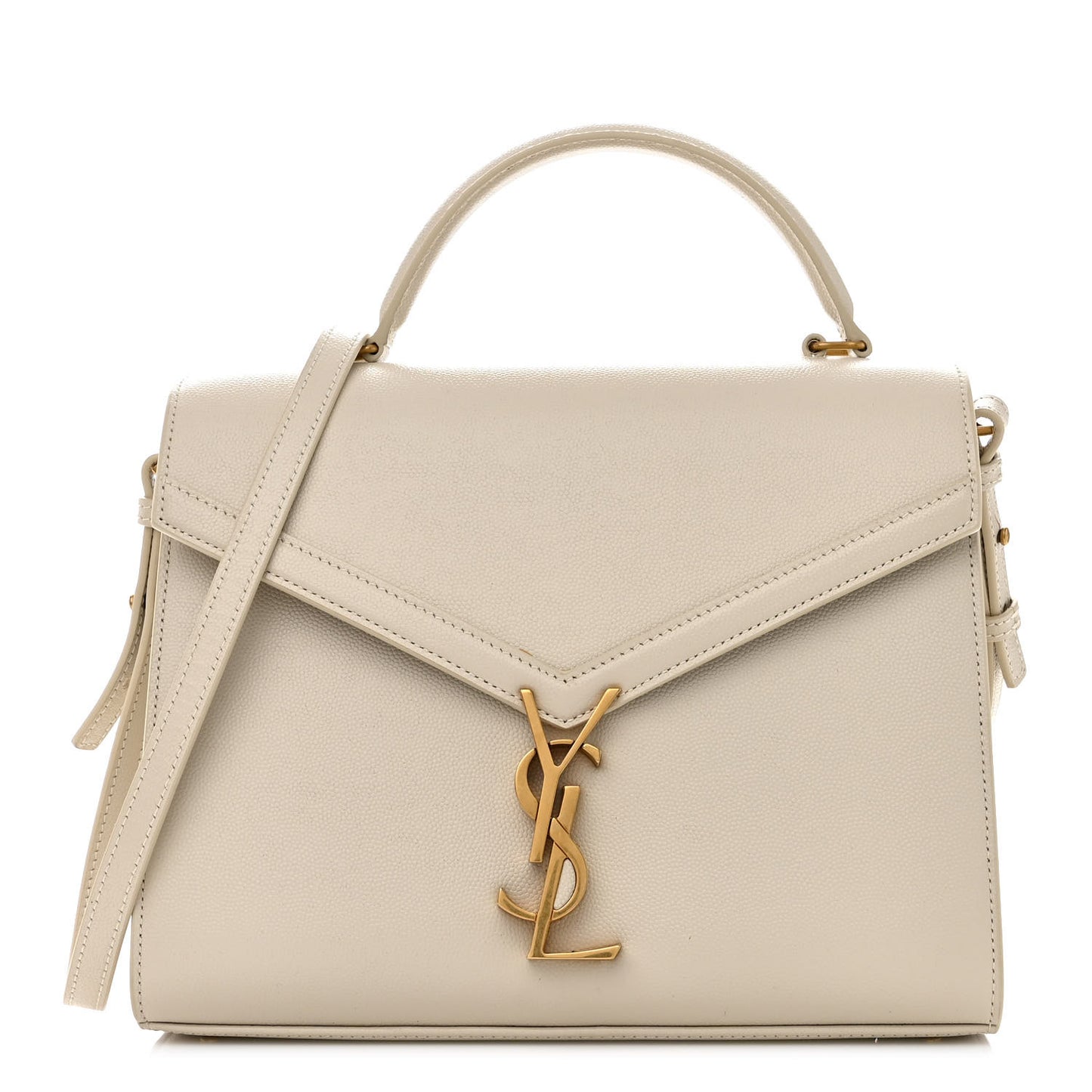 Grain de Poudre Medium Classic Monogram Cassandra Top Handle Crema Soft Rouge Legion