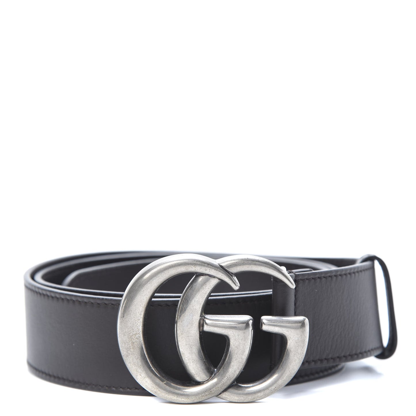Moon Calfskin Nickel Double G 40mm Belt 95 38 Dark Cocoa