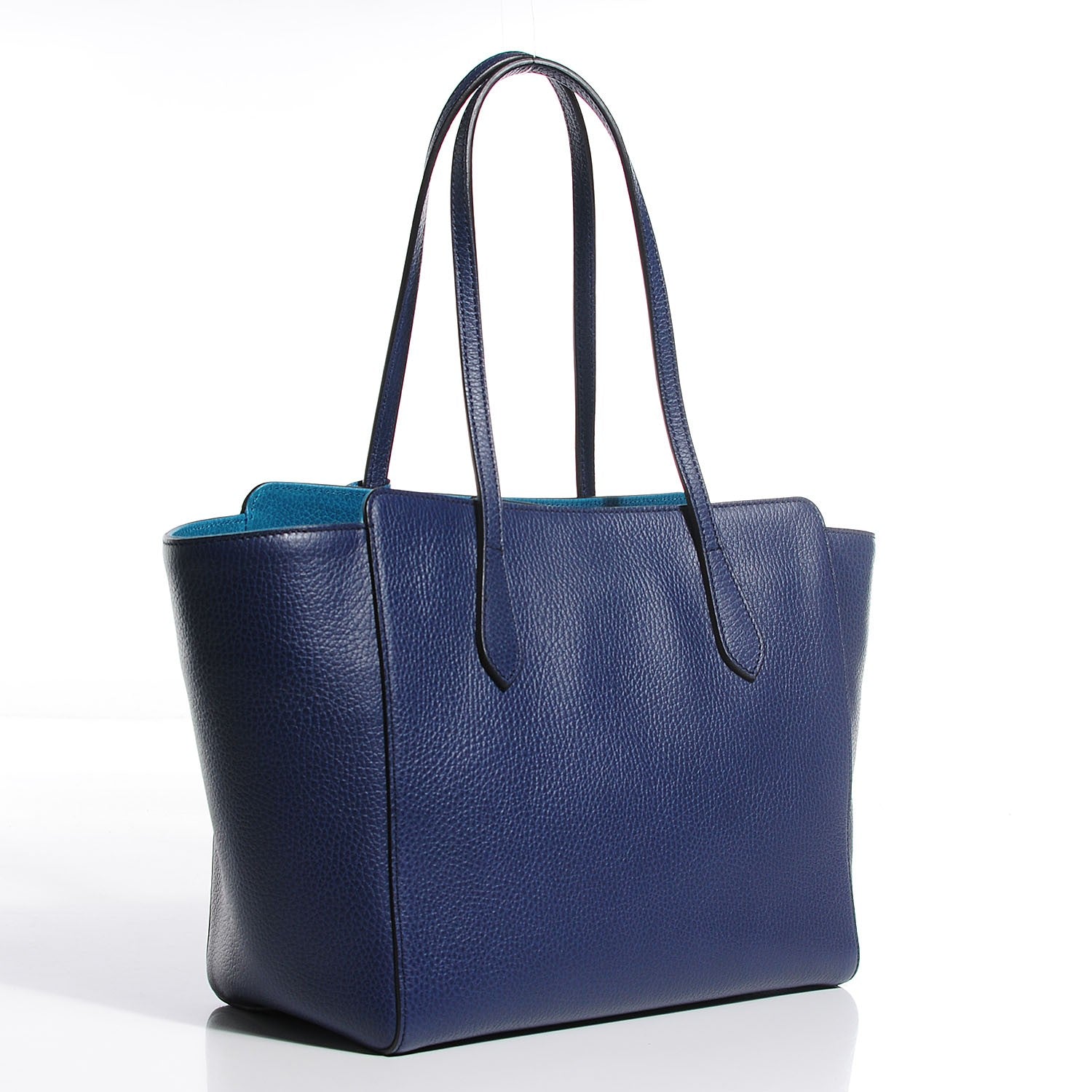 Gucci Dollar Calfskin Small Swing Tote Classic Marine Deep Cobalt 3 of 8