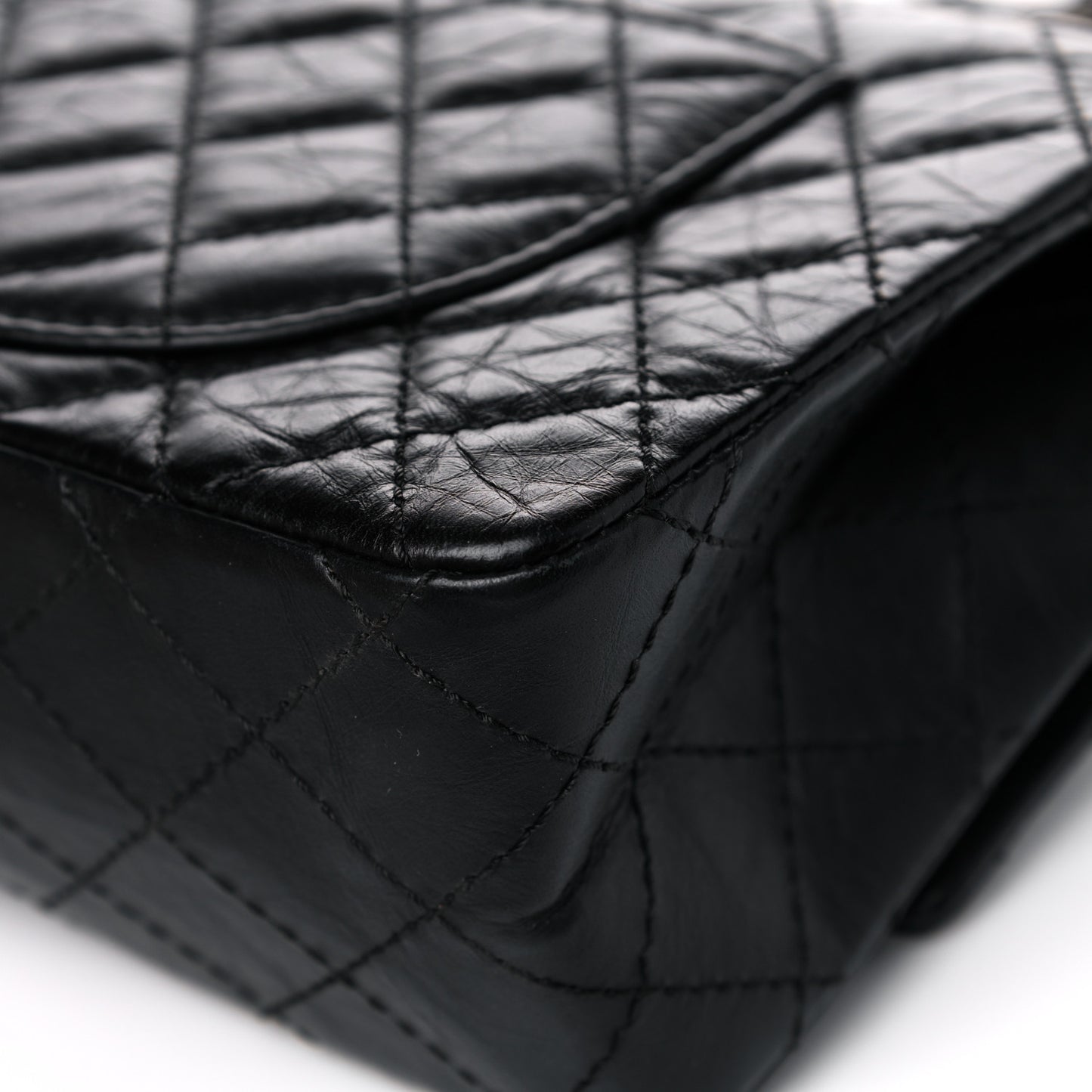 Aged Calfskin Quilted 2.55 Reissue 225 Flap Black