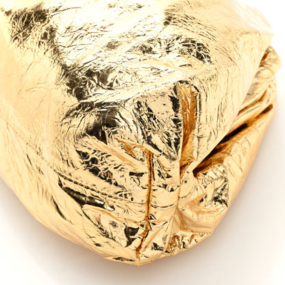 Bottega Veneta Metallic Crinkled Lambskin The Pouch Oversized Clutch Oro 9 of 9
