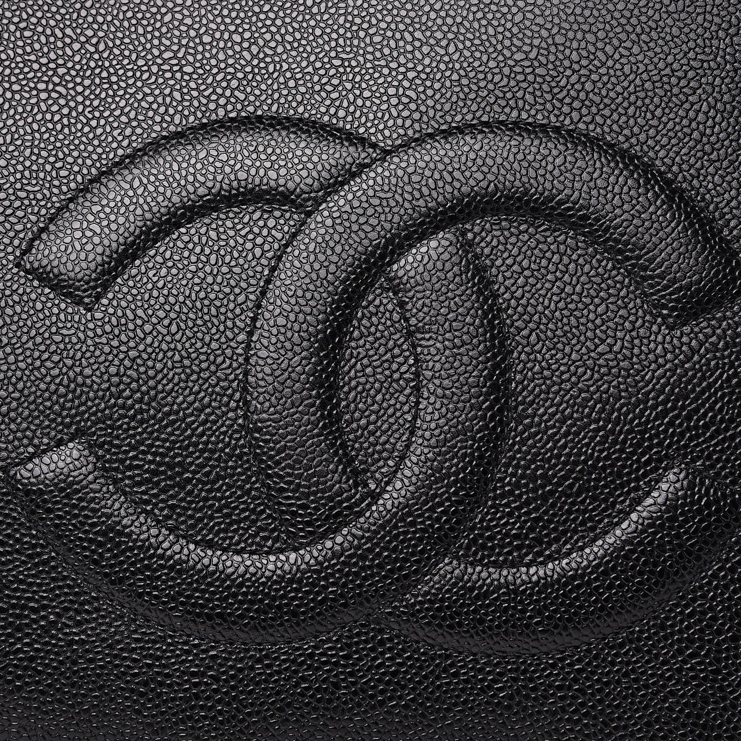 Caviar Large CC Shoulder Bag Black