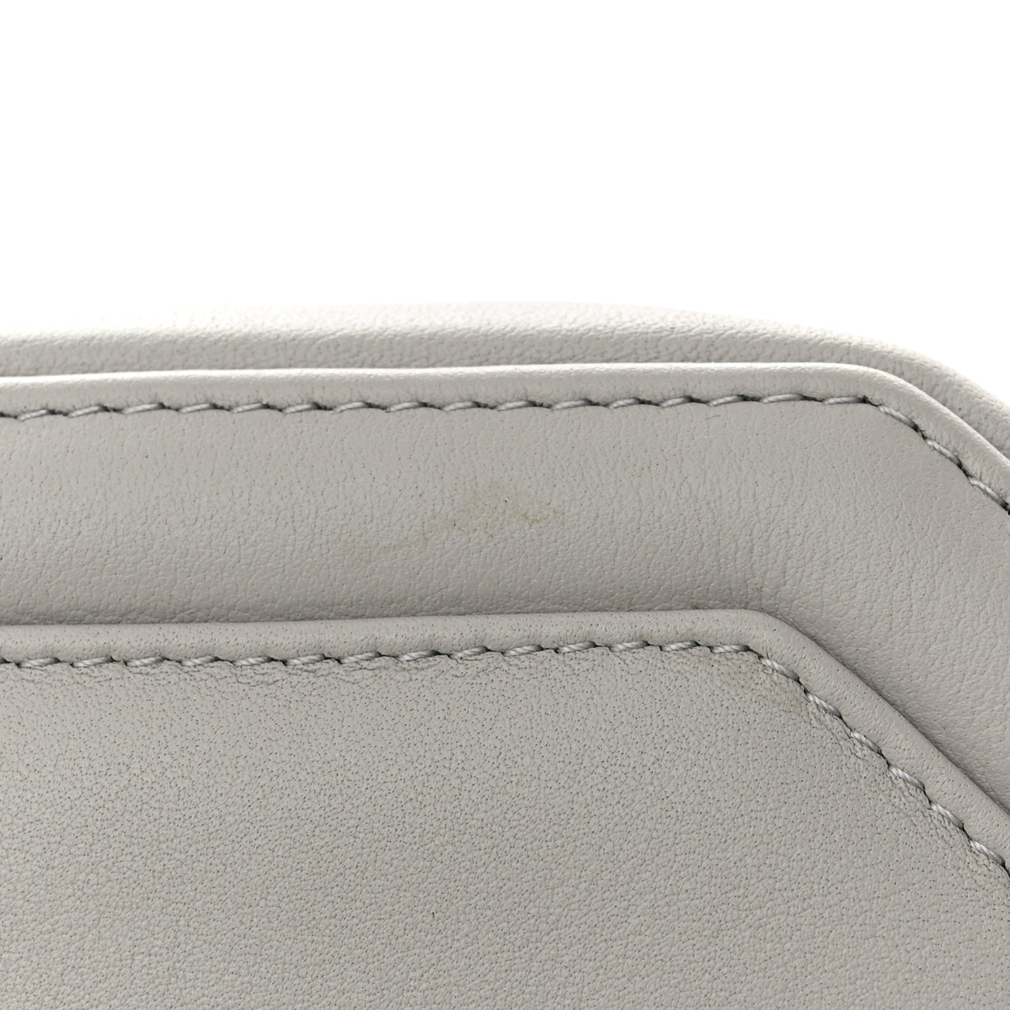 Calfskin Quilted CC Stitched Crossbody Camera Case Light Grey