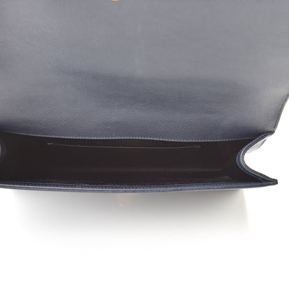 Saint Laurent Calfskin Monogram Large Belle De Jour Clutch Navy 5 of 7