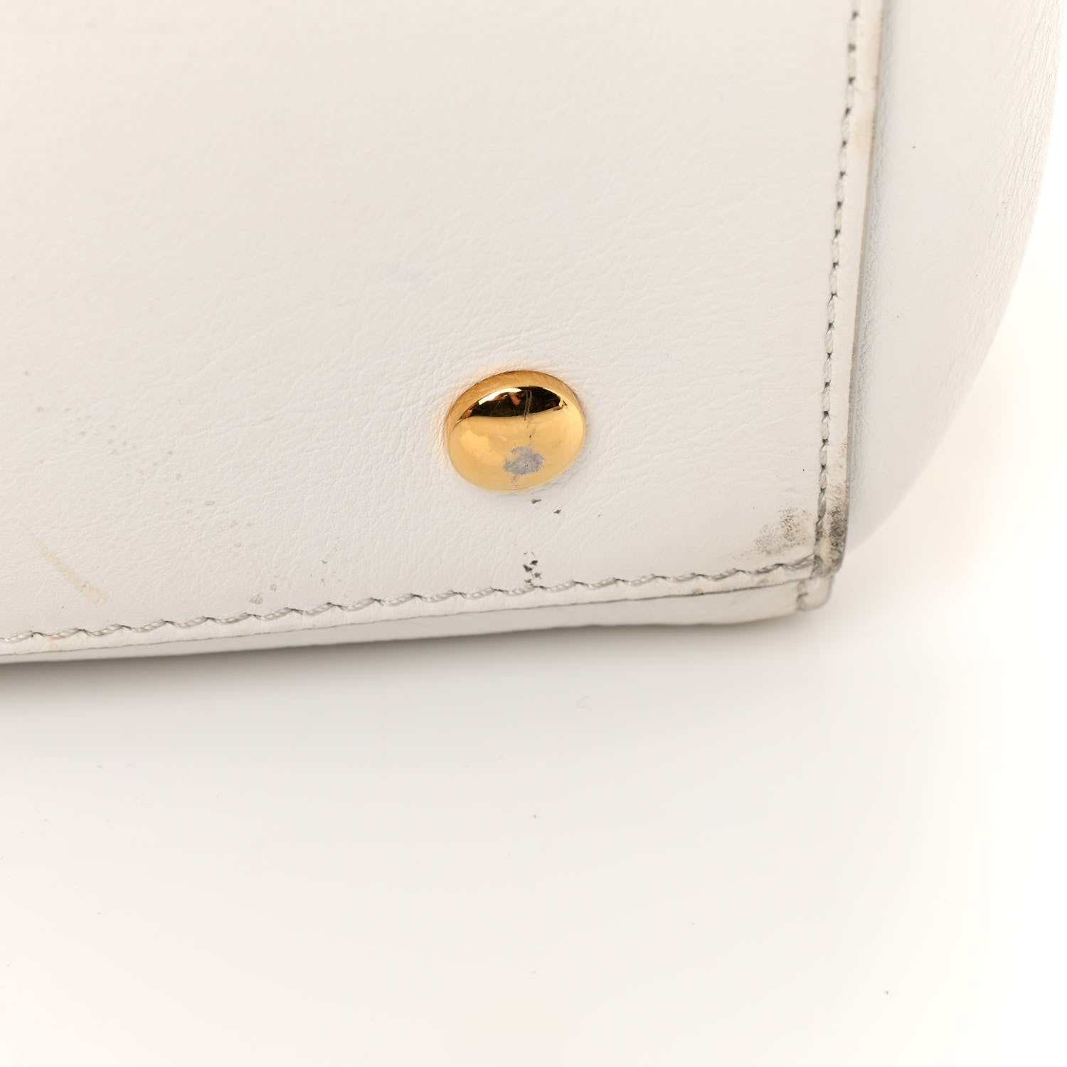 Versace Vitello Calfskin Large Signature Tote White 10 of 16