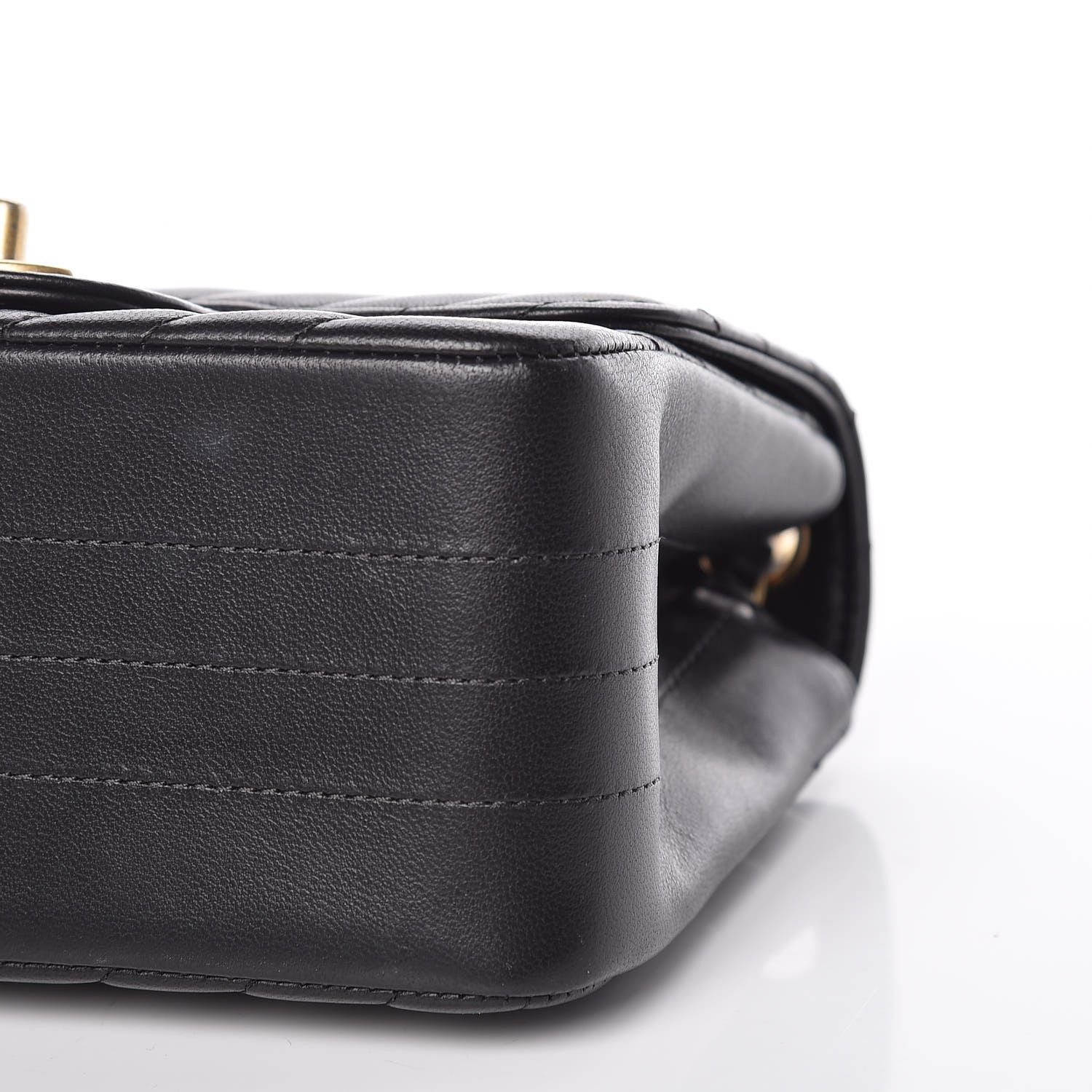 Chanel Lambskin Chevron Quilted Mini Square Flap Black 9 of 11