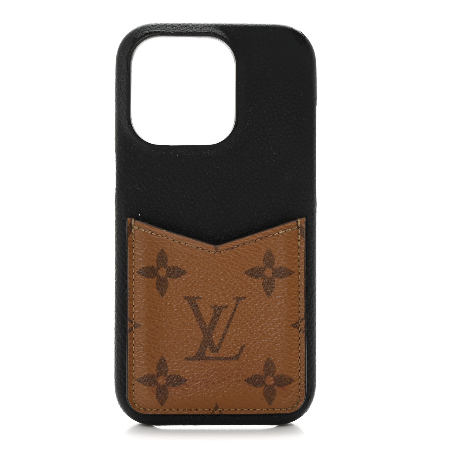 Reverse Monogram iPhone 14 Pro Bumper Black