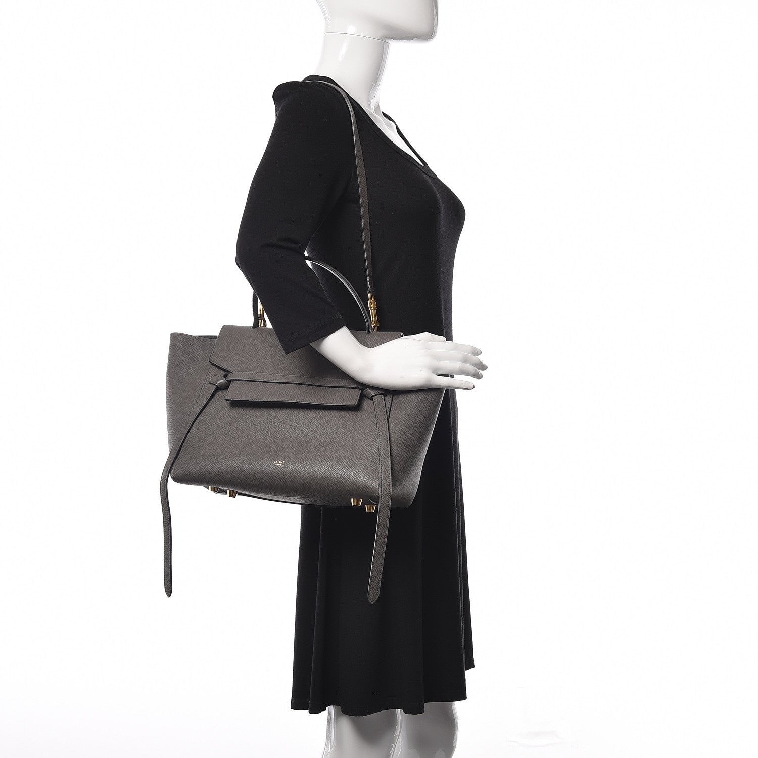 Celine Grained Calfskin Mini Belt Bag Grey 2 of 20