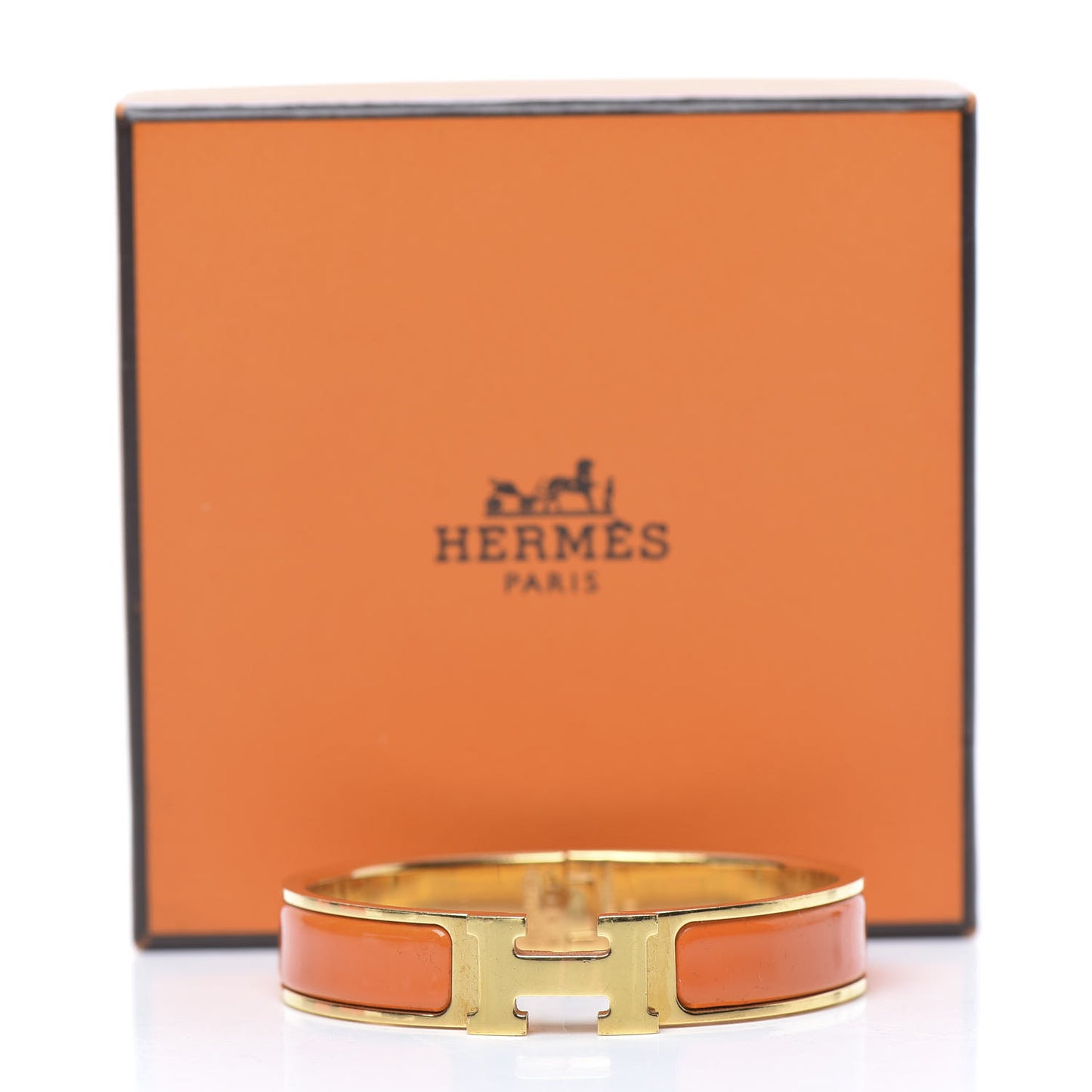 Enamel Narrow Clic Clac H Bracelet PM Orange
