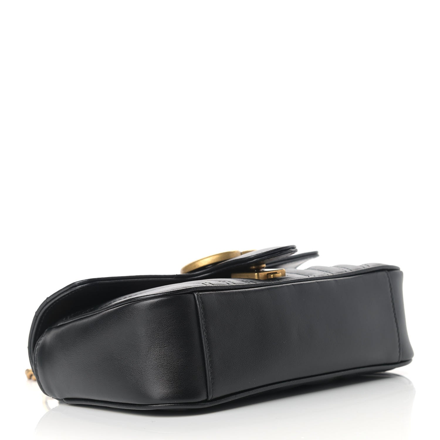 Gucci Calfskin Matelasse Mini GG Marmont Shoulder Bag Black 4 of 9