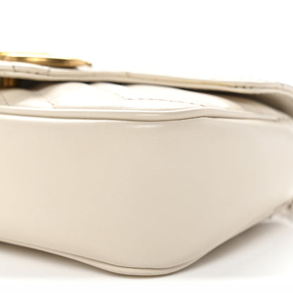 Gucci Calfskin Matelasse Super Mini GG Marmont Shoulder Bag White 10 of 11