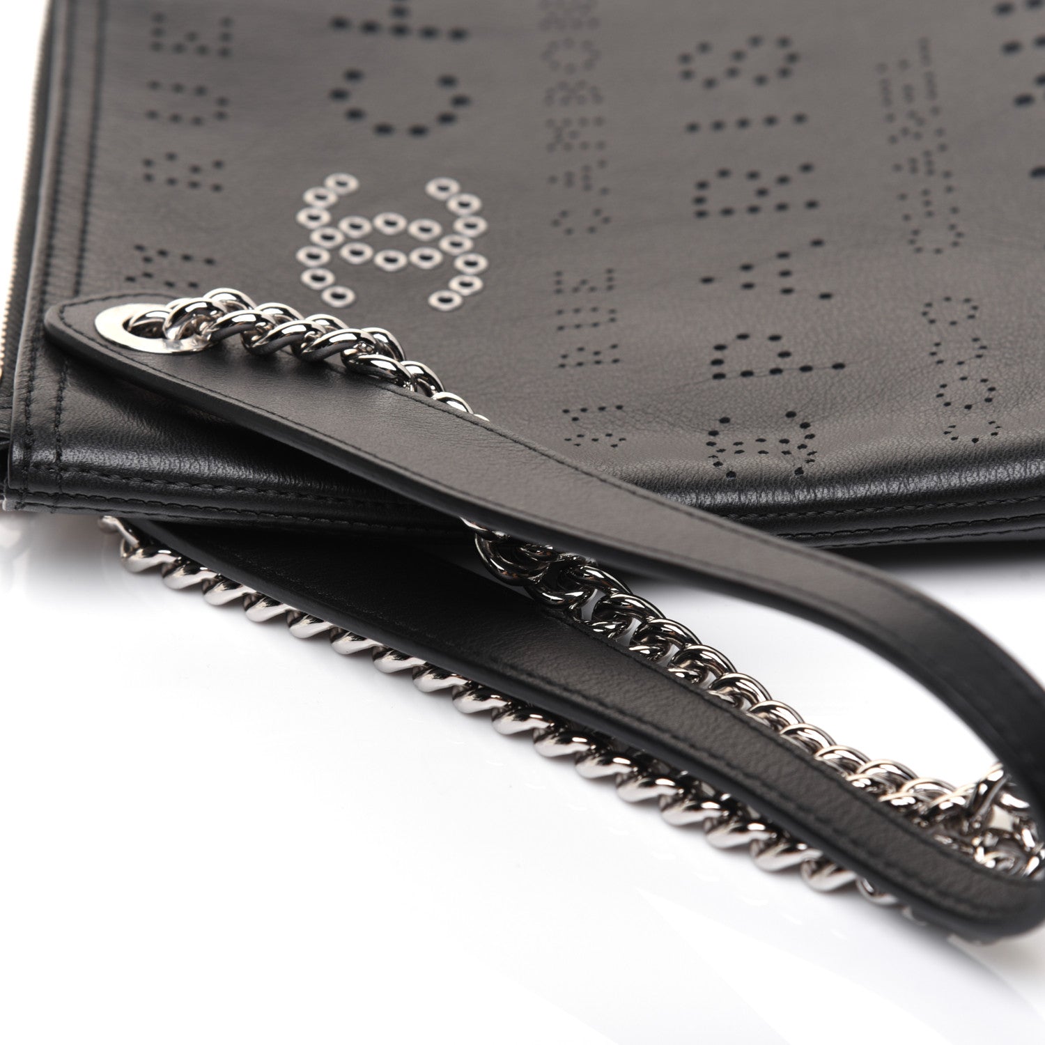 Chanel Calfskin Eyelets Clutch Black 10 of 10