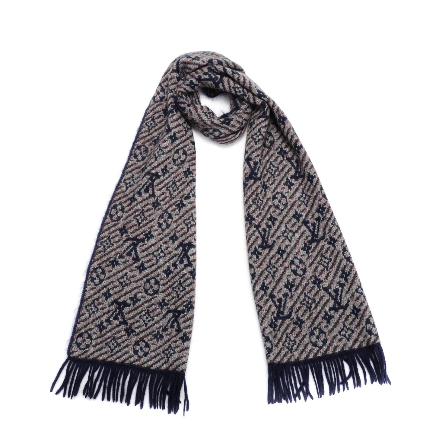 Wool Mohair Silk Monogram Scarf