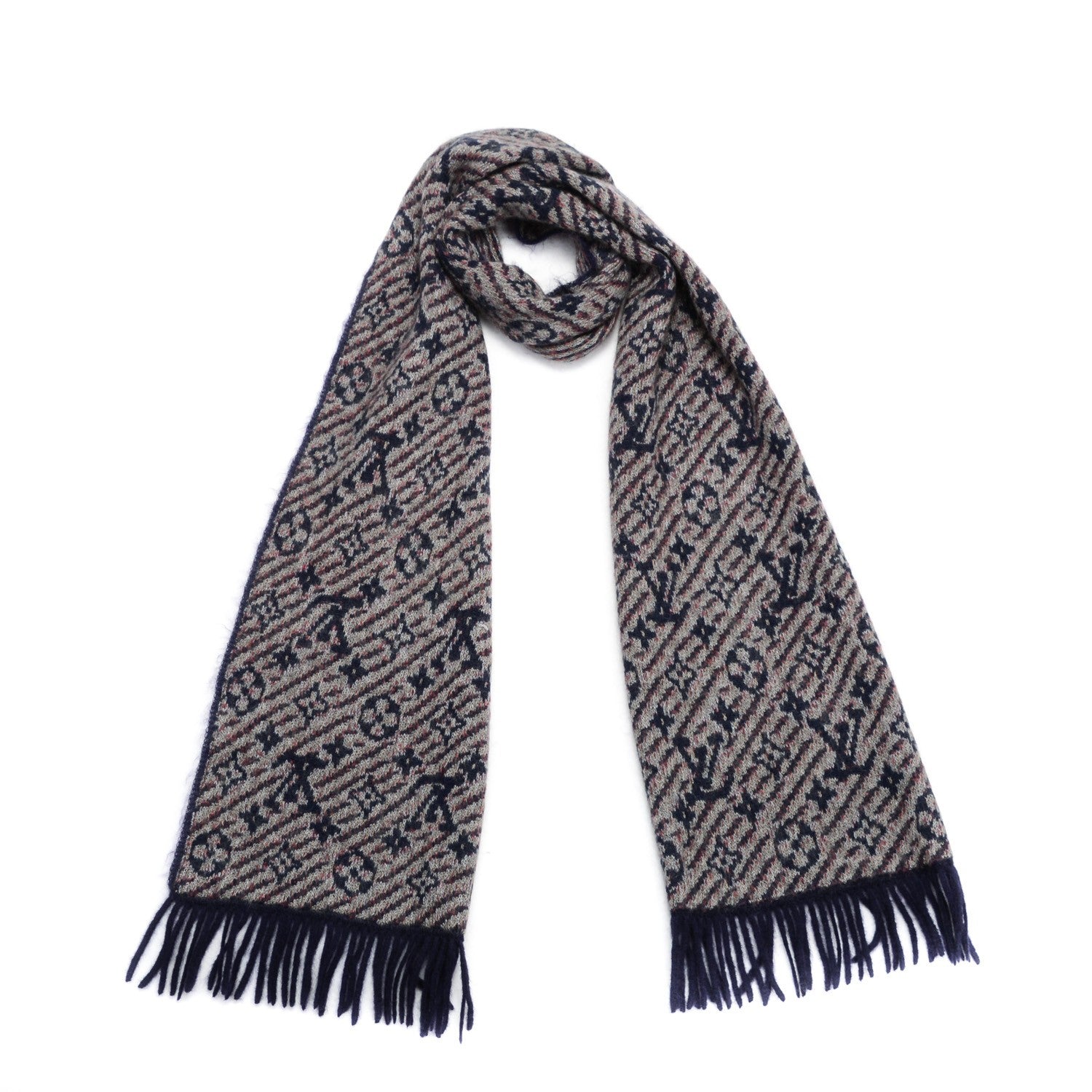 Louis Vuitton Wool Mohair Silk Monogram Scarf 1 of 5