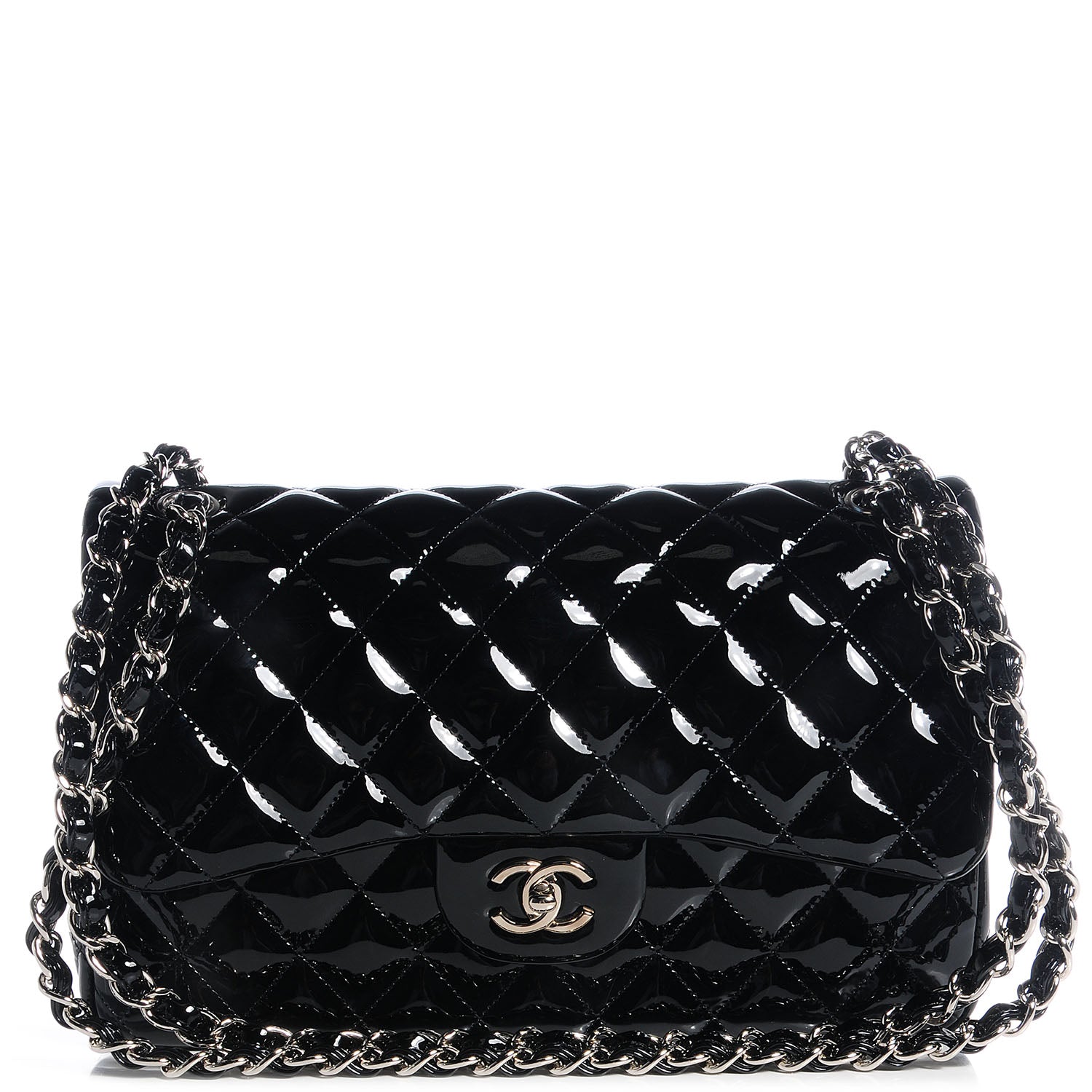 Chanel Patent Jumbo Double Flap Black 1 of 9