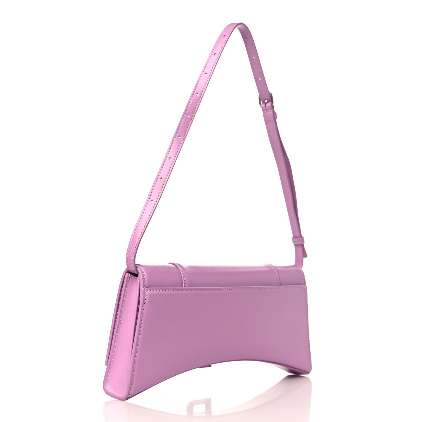 Shiny Box Calfskin Tonal B Hourglass Stretch Sling Shoulder Bag Lilac