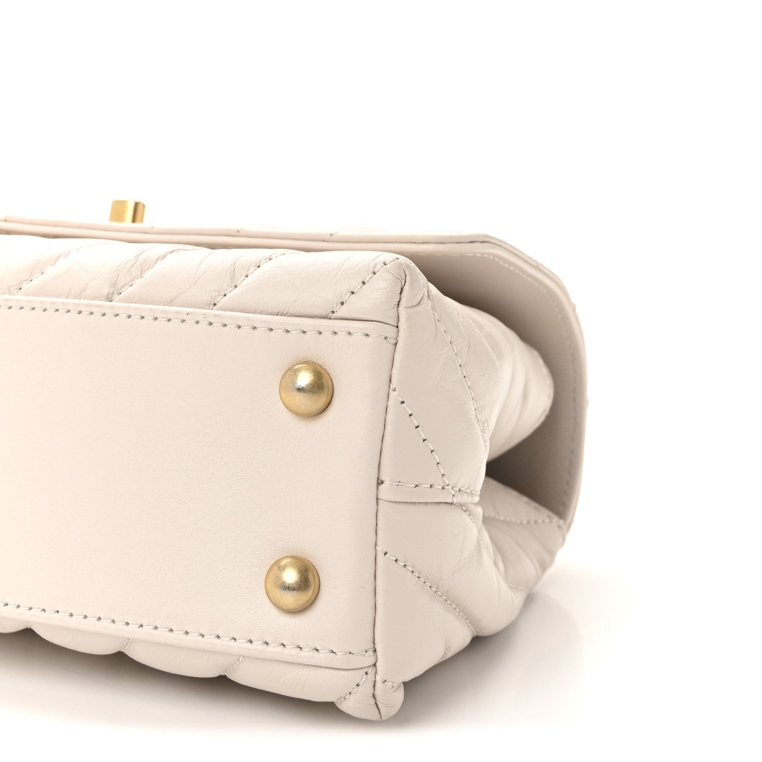 Chanel Calfskin Chevron Quilted Mini Coco Handle Flap Rose Pale 10 of 11