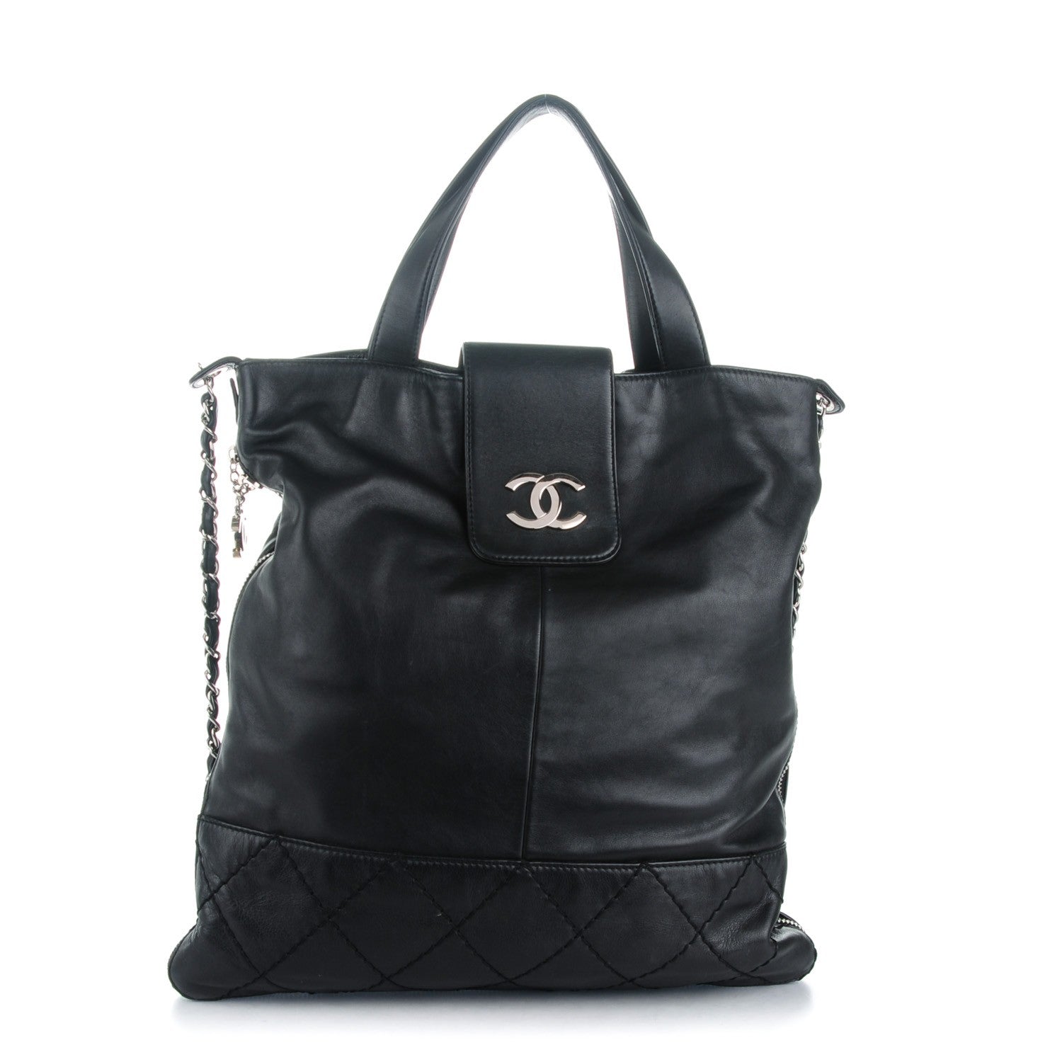 Chanel Calfskin Large Expandable Messenger Black 1 of 7