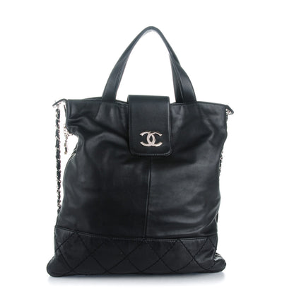 Chanel Calfskin Large Expandable Messenger Black 1 of 7