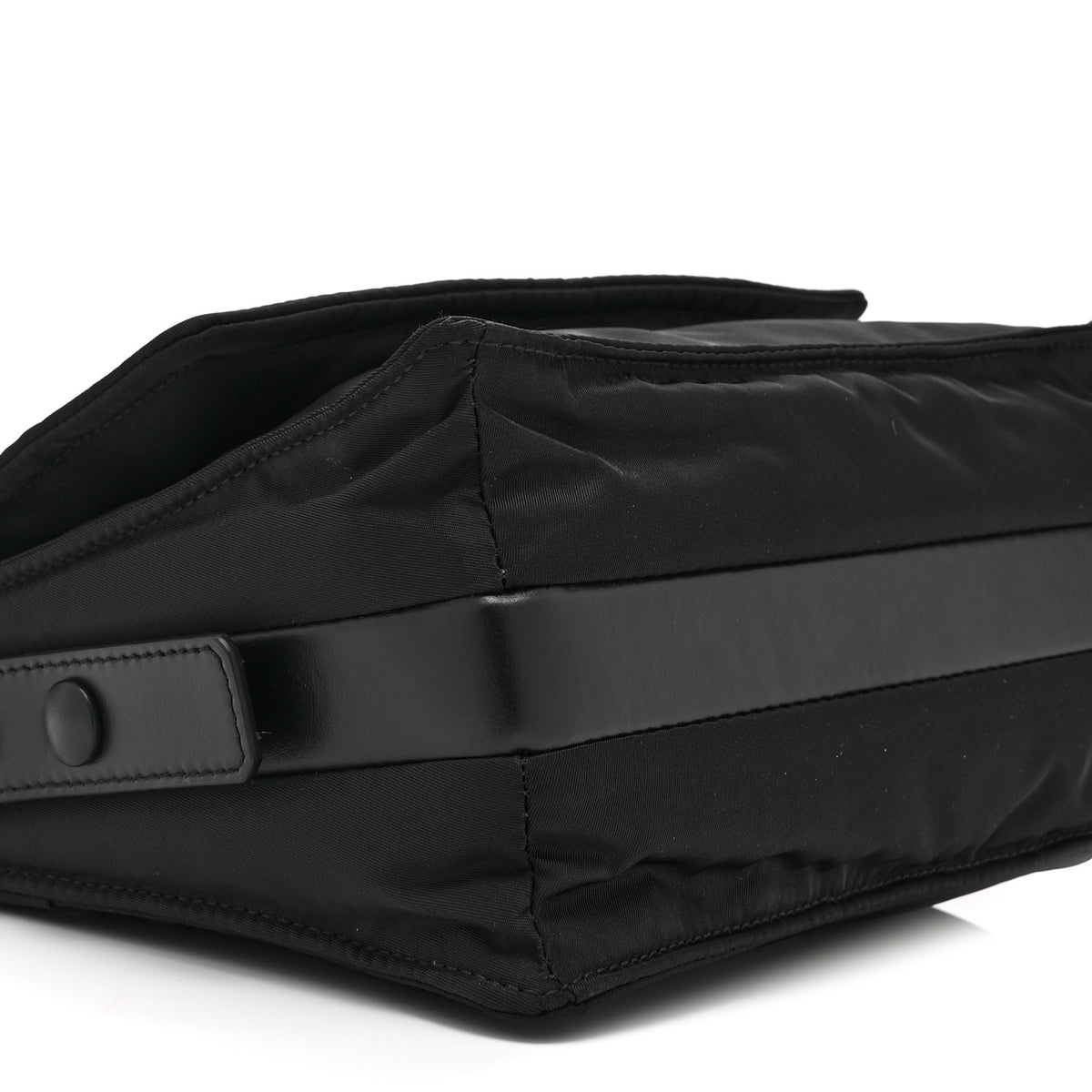 Re-Nylon Vitello Padded Small Flap Shoulder Bag Black
