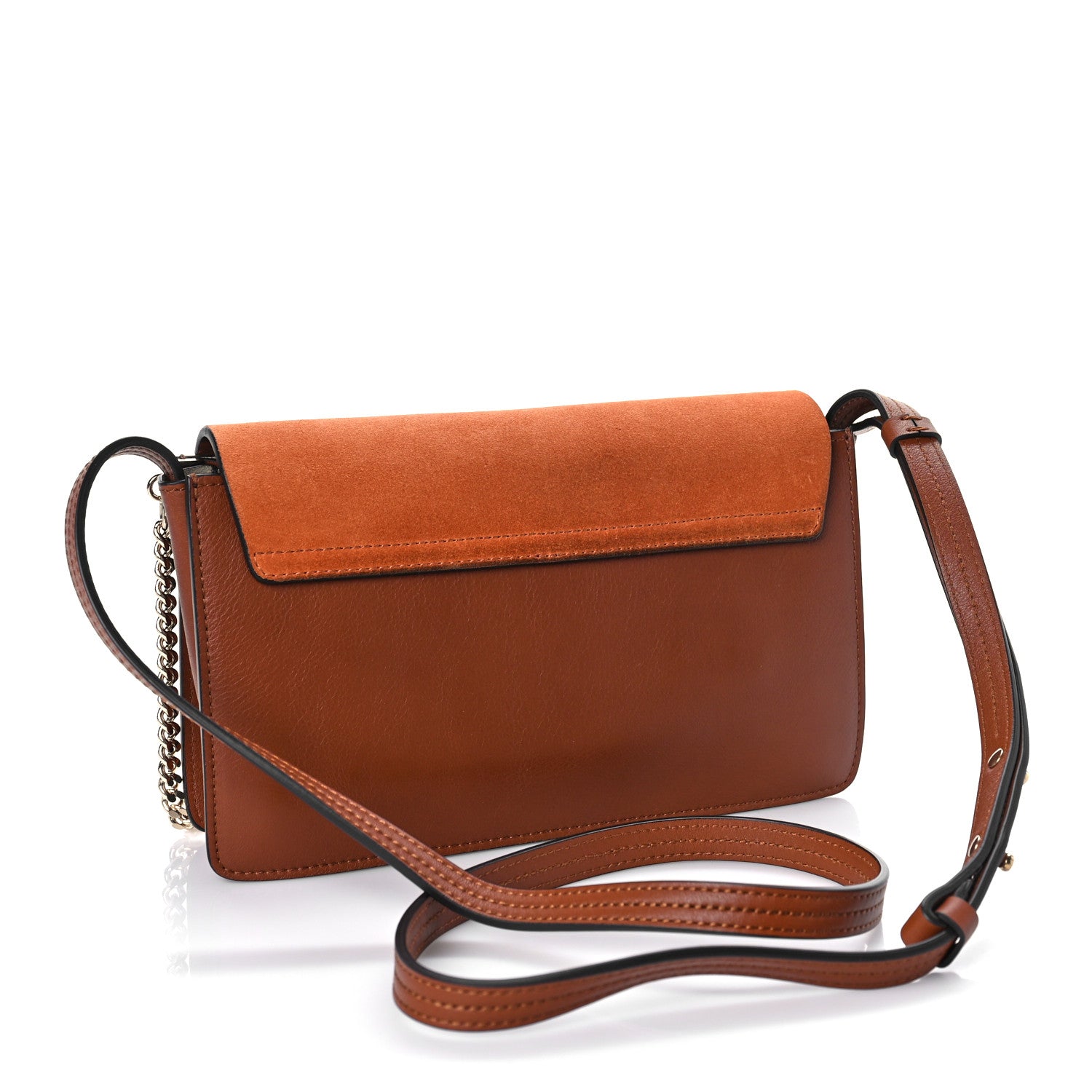 Chloe Suede Calfskin Small Faye Shoulder Bag Tobacco 3 of 9