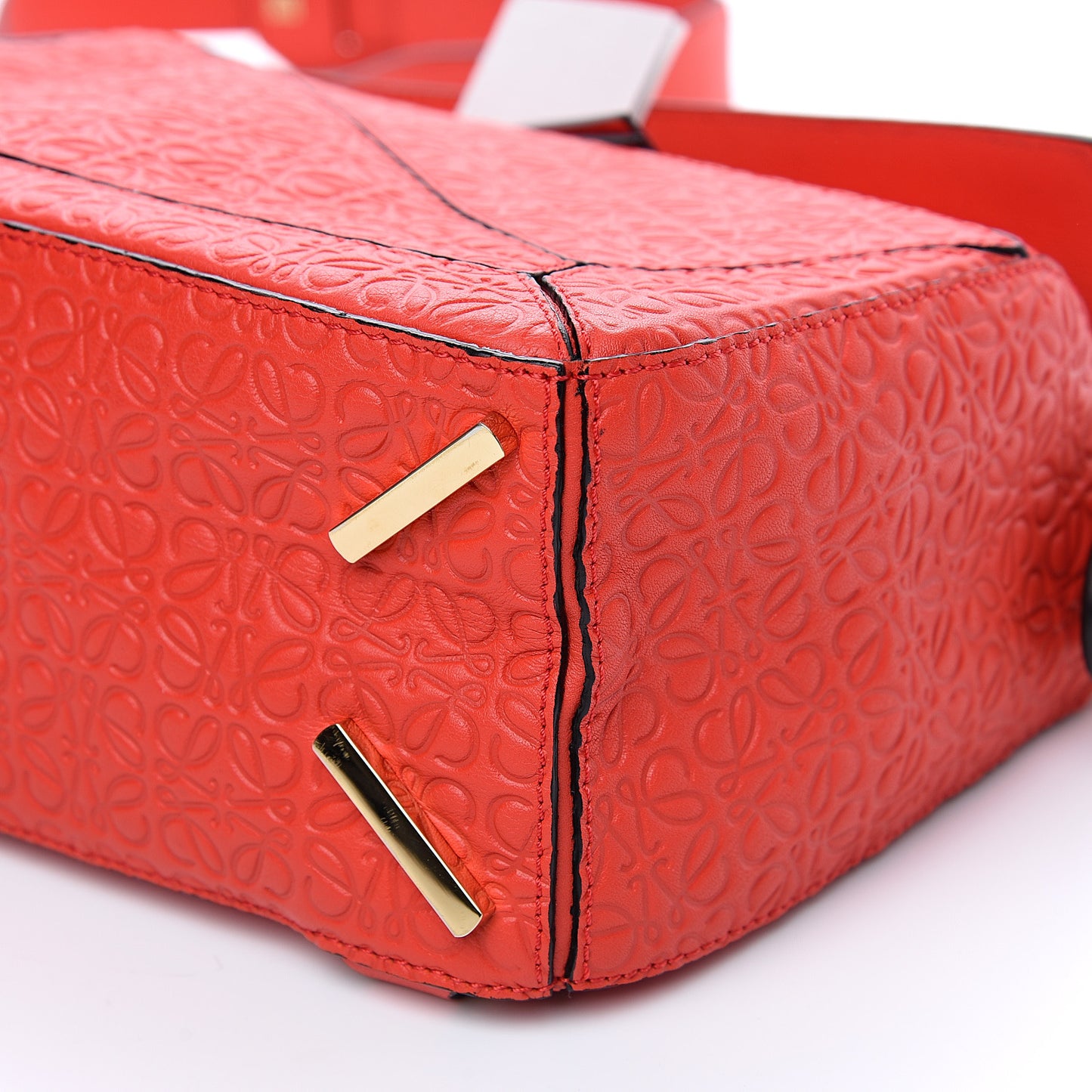 Calfskin Embossed Small Puzzle Bag Red