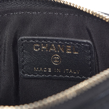 Chanel Sheepskin Quilted Small Vintage Mademoiselle Cosmetic Case Dark Grey 6 of 8