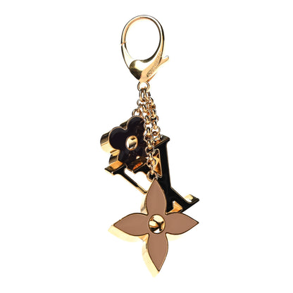 Louis Vuitton Metal Enamel Fleur De Monogram Bag Charm Dore 3 of 7