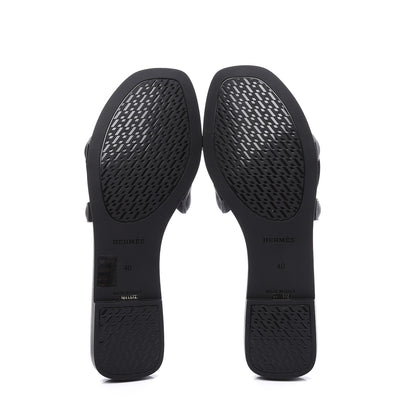 Hermes Rubber Aloha Sandals 40 Black 6 of 10