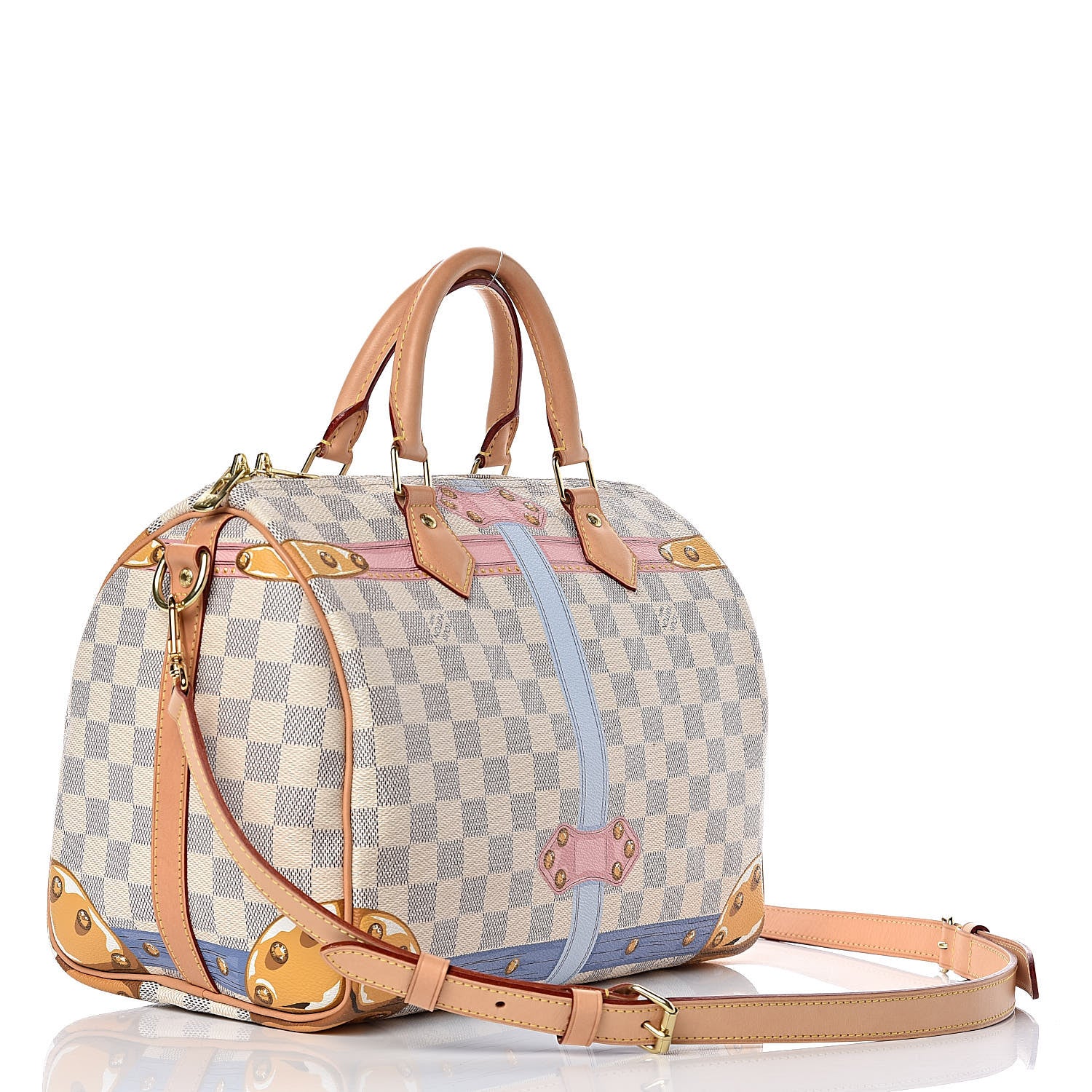 Louis Vuitton Damier Azur Summer Trunks Speedy Bandouliere 30 3 of 12