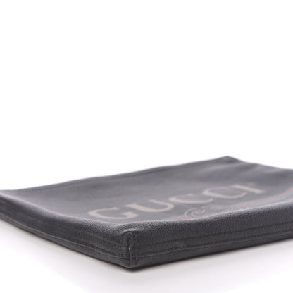 Gucci Pebbled Calfskin Medium Logo Portfolio Clutch Black 8 of 11