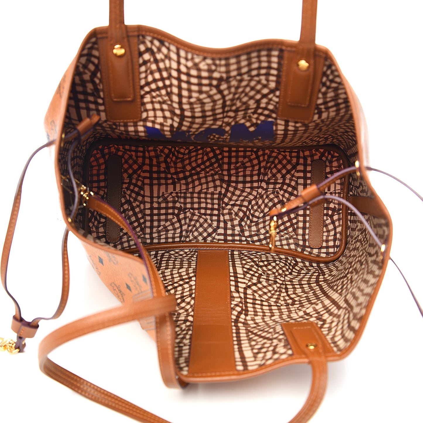 Visetos Medium Liz Reversible Shopper Tote Cognac