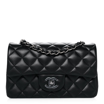 Chanel Lambskin Quilted Mini Rectangular Flap Black 1 of 15