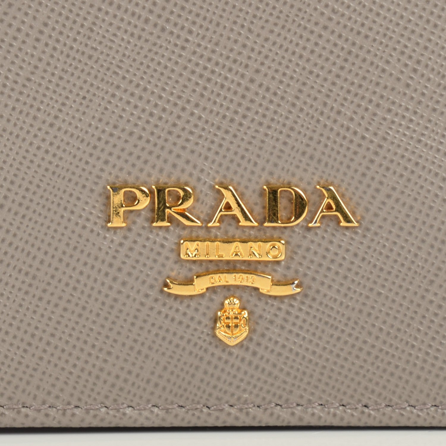 Prada Saffiano Metal Bi-Fold Card Holder Wallet Argilla 8 of 10