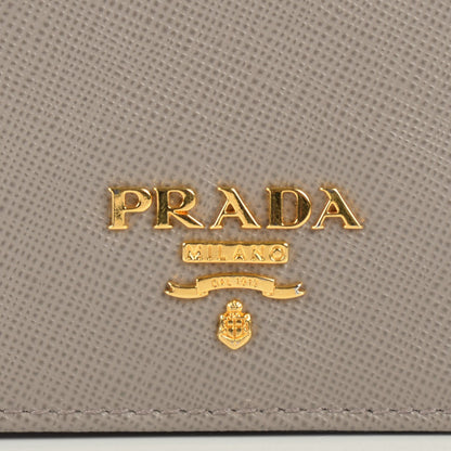 Prada Saffiano Metal Bi-Fold Card Holder Wallet Argilla 8 of 10