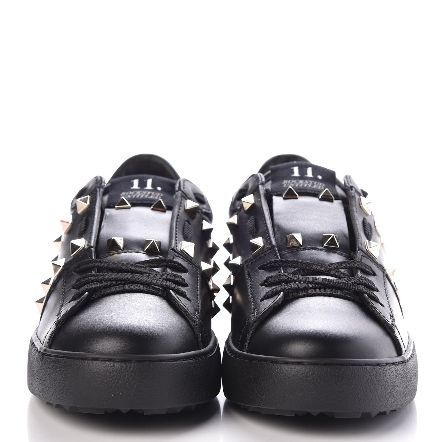 Calfskin Rockstud Untitled Open Sneakers 37 Black