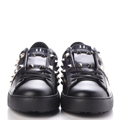 Valentino Garavani Calfskin Rockstud Untitled Open Sneakers 37 Black 3 of 9