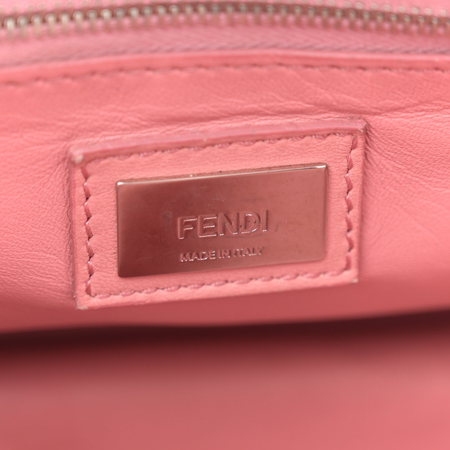 Fendi Nappa Elaphe Monster Eyes Mini Peekaboo Iconic Satchel Ruby Bois de Rose Natural 6 of 18