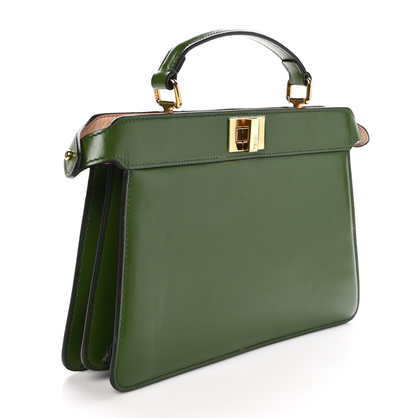Vitello King Luxor Shiny Nappa Peekaboo I SEE U East West Satchel Verde Light Rose