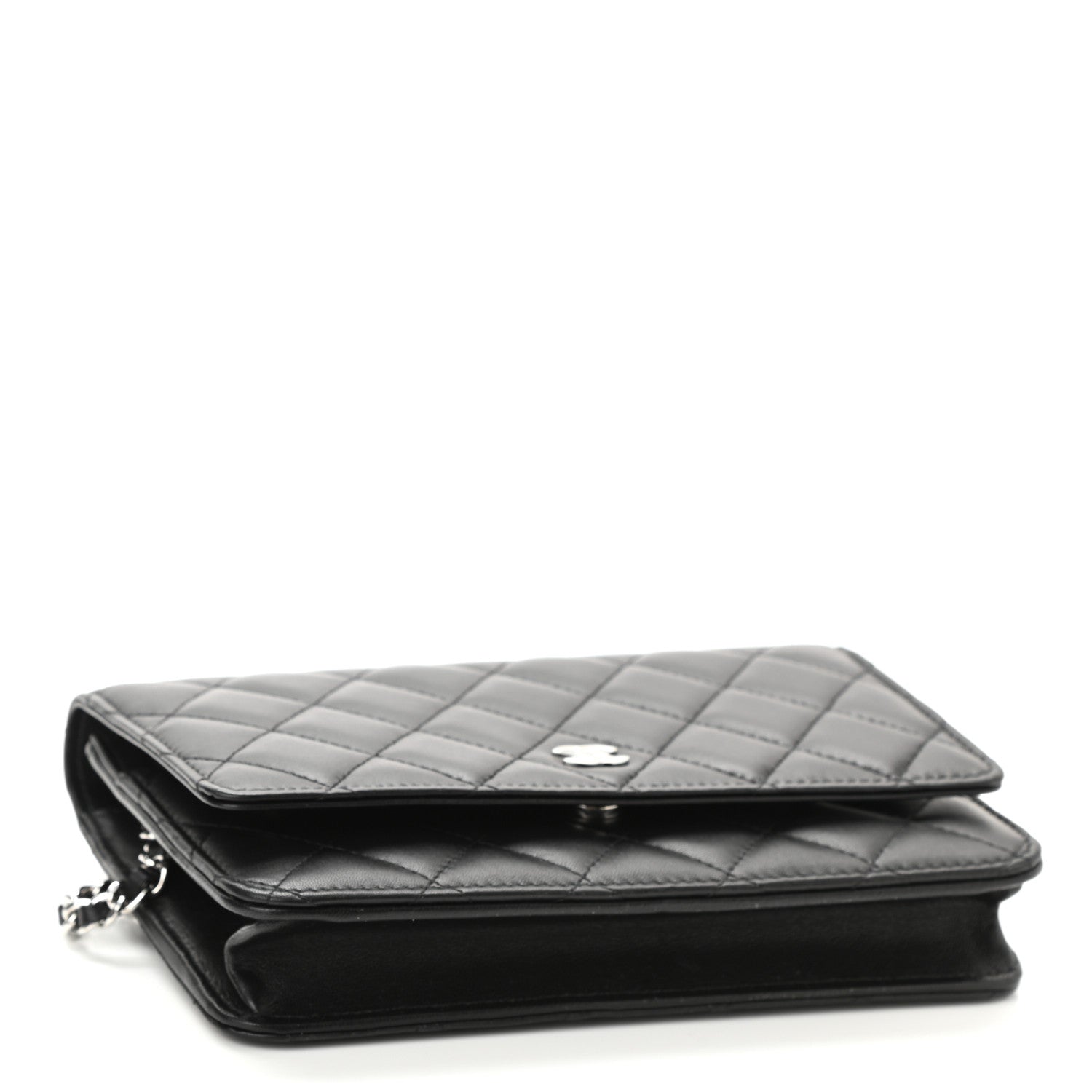 Chanel Lambskin Quilted Wallet On Chain WOC Black 4 of 12