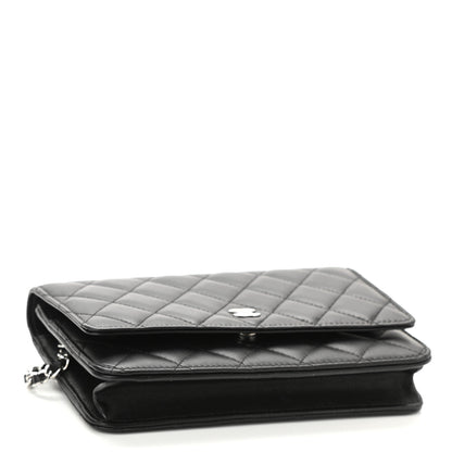 Chanel Lambskin Quilted Wallet On Chain WOC Black 4 of 12