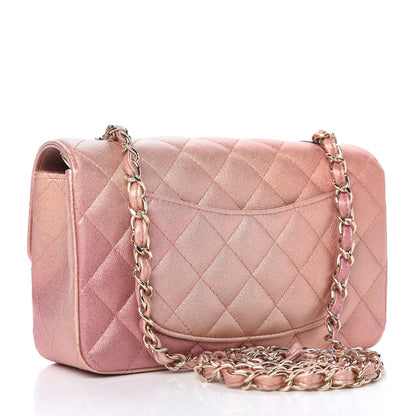 Chanel Metallic Lambskin Quilted Ombre Mini Rectangular Flap Pink 3 of 10