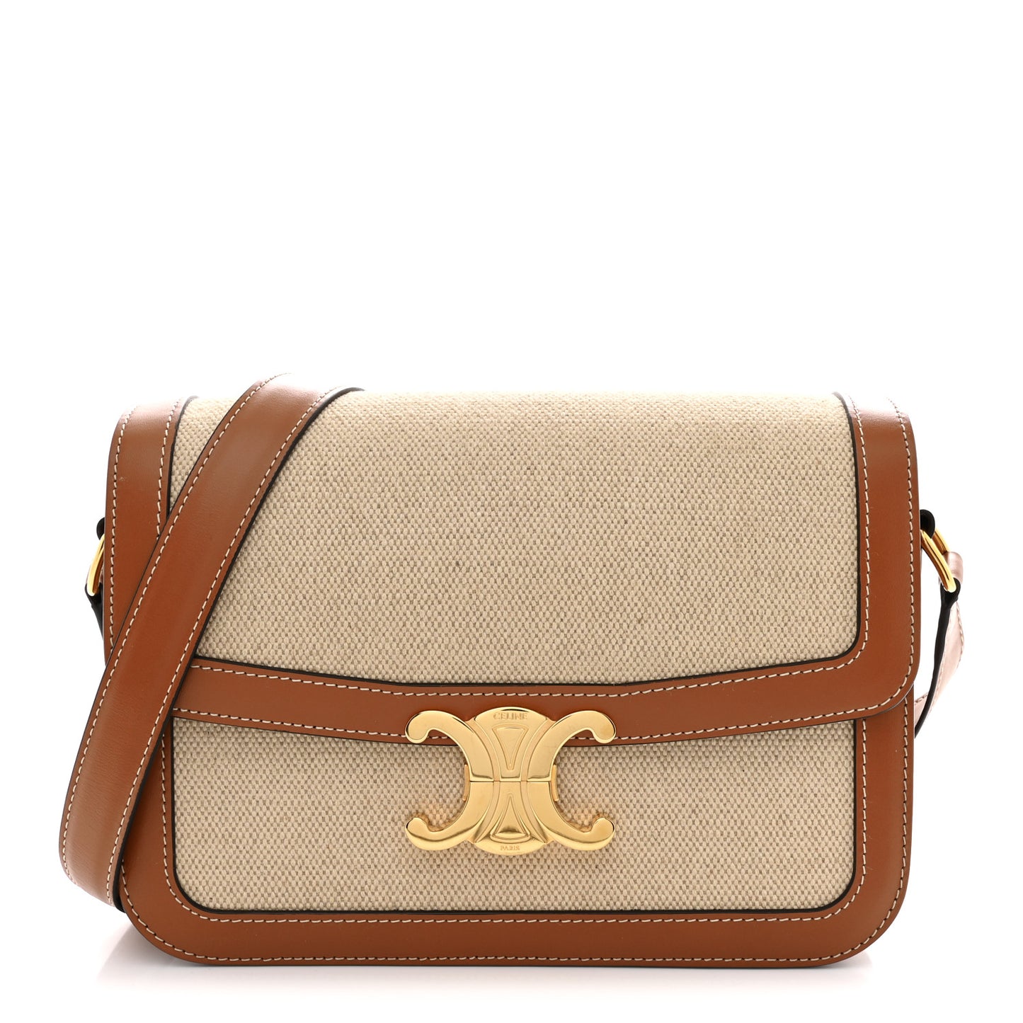 Textile Natural Calfskin Teen Triomphe White Tan