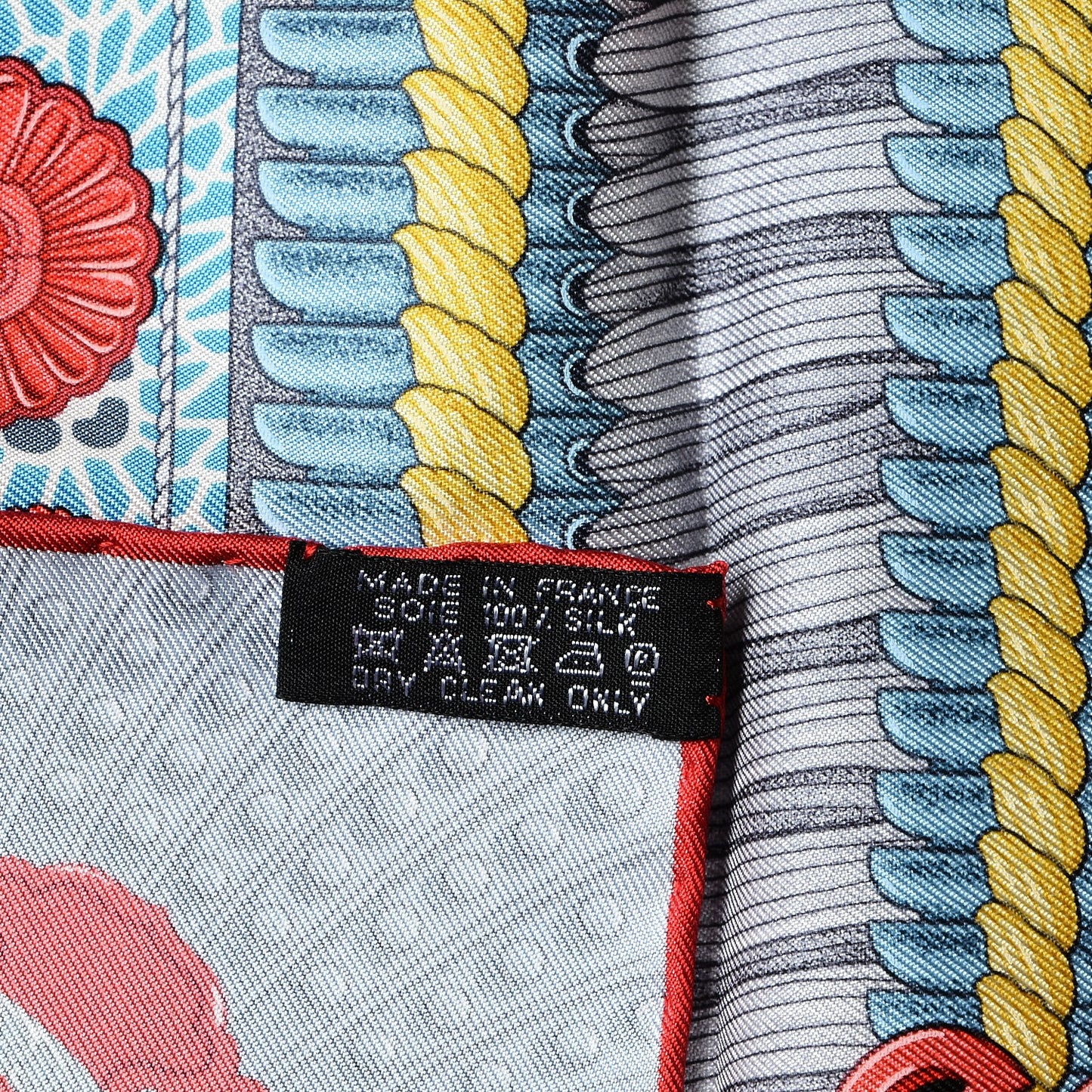 Silk Parures de Samouraïs Scarf 90 Black Rouge Blue Jean
